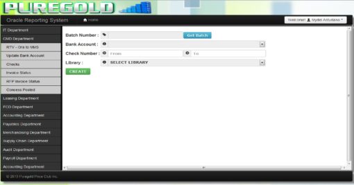 Oracle Reporting System